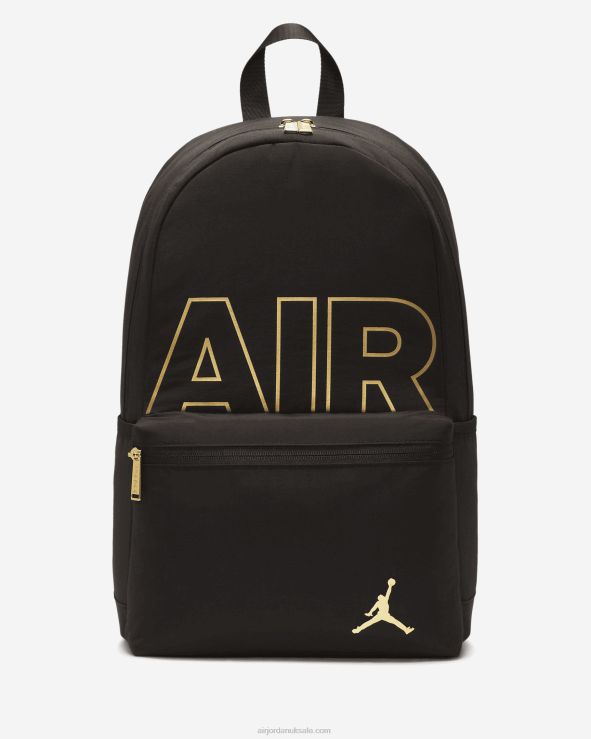 V26J41120 Jordan Black And Gold Backpack Unisex