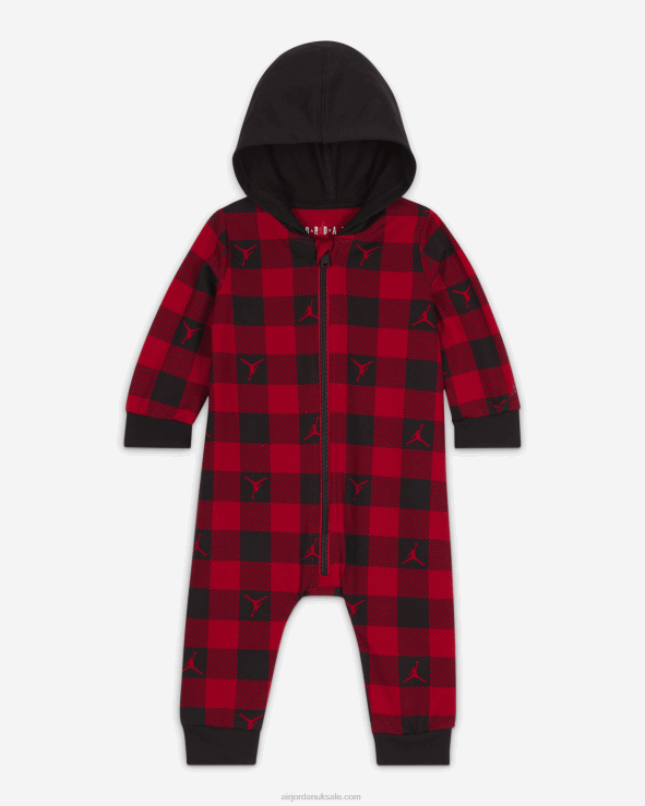 V26J41091 Jordan Jumpman Holiday Plaid Coverall Kids