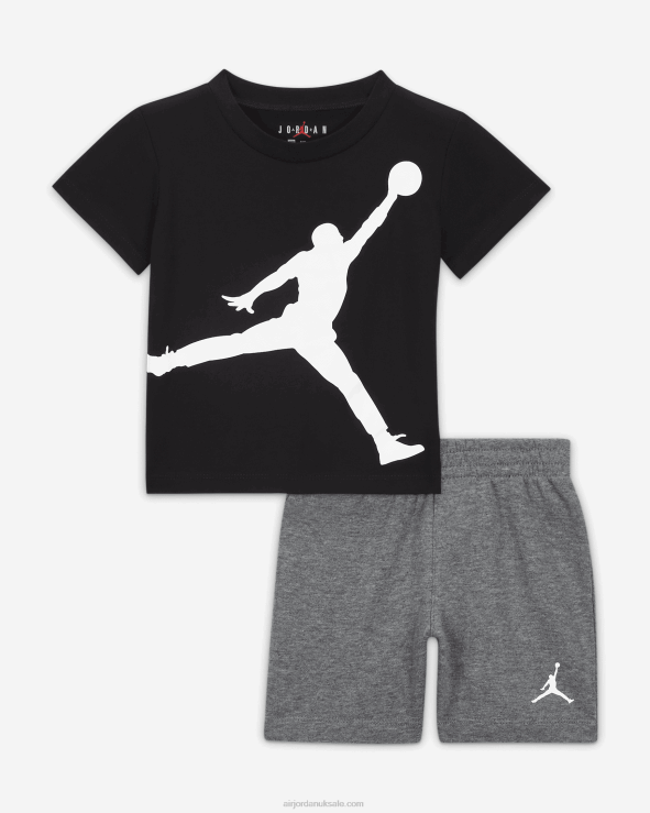 Carbon Heather V26J4757 Jordan Jumbo Jumpman Shorts Set Kids