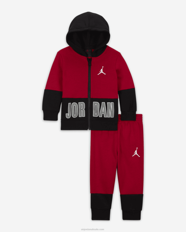 Gym Red V26J41449 Jordan Baseline Full-Zip Hoodie Set Kids