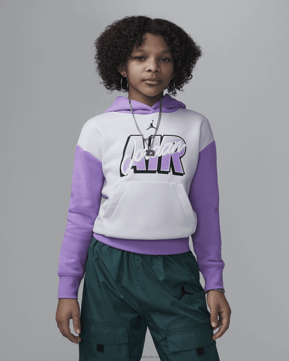 Barely Grape V26J4990 Jordan Blocked Air-Ress Pullover Hoodie Kids