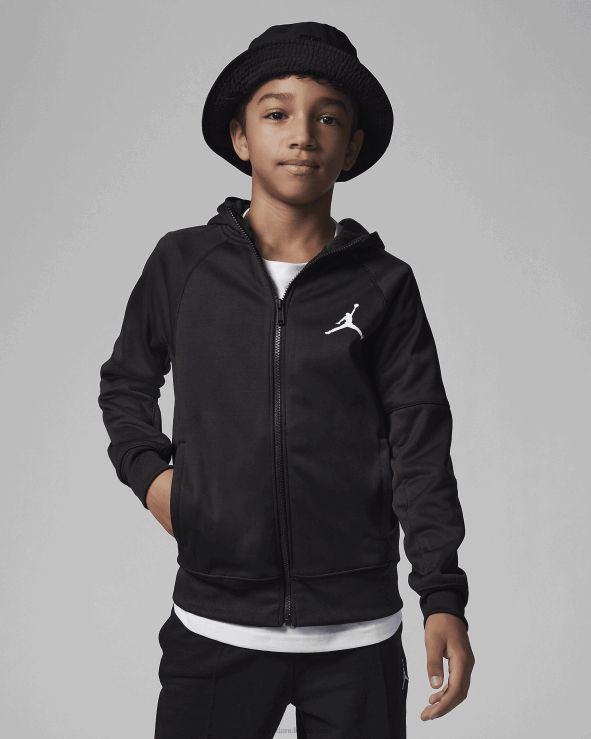 Black V26J4946 Jordan Jumpman Big Sport Therma Full-Zip Hoodie Kids