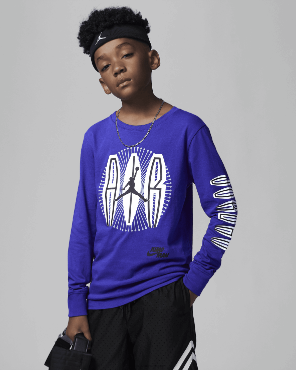 Dark Concord V26J41054 Jordan Mj Mvp Air Burst Long Sleeve Tee Kids