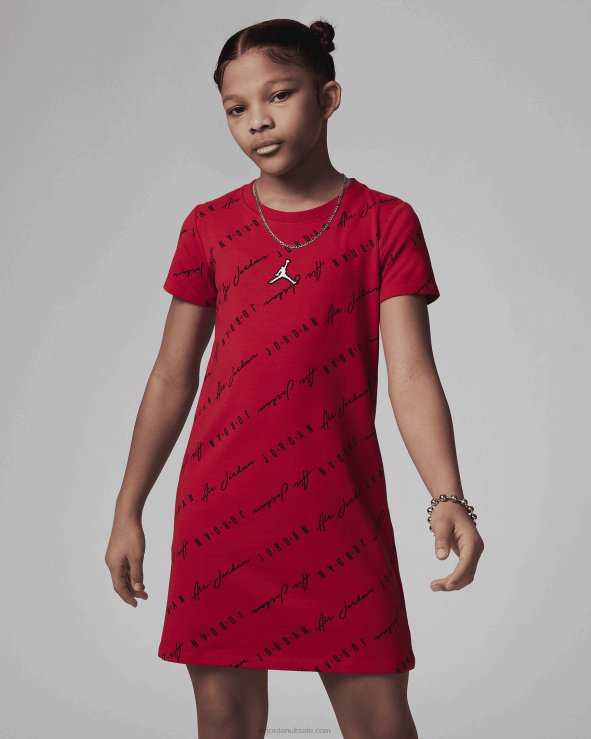 Gym Red V26J41176 Jordan Essentials Printed Dress Kids