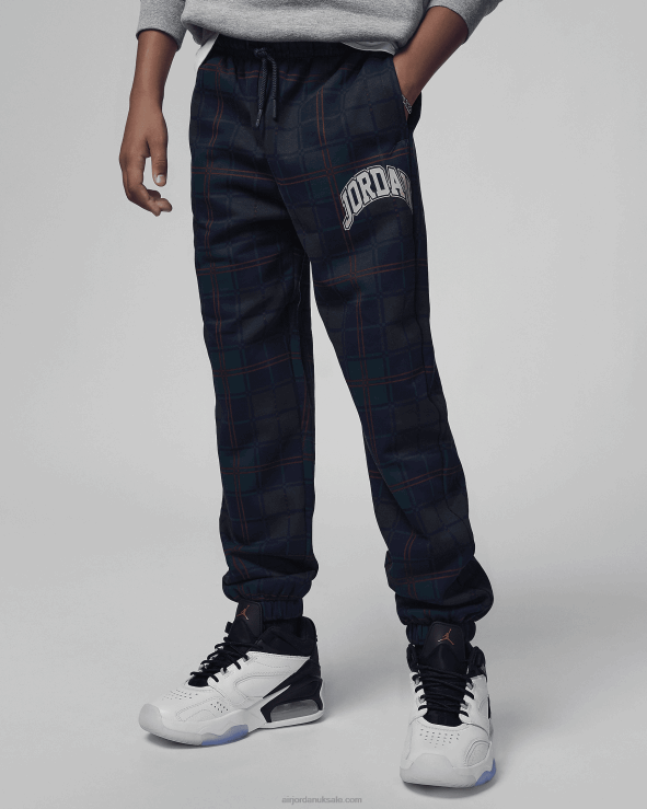 Obsidian V26J41056 Brooklyn Fleece Plaid Jogger Pants Kids Air Jordan