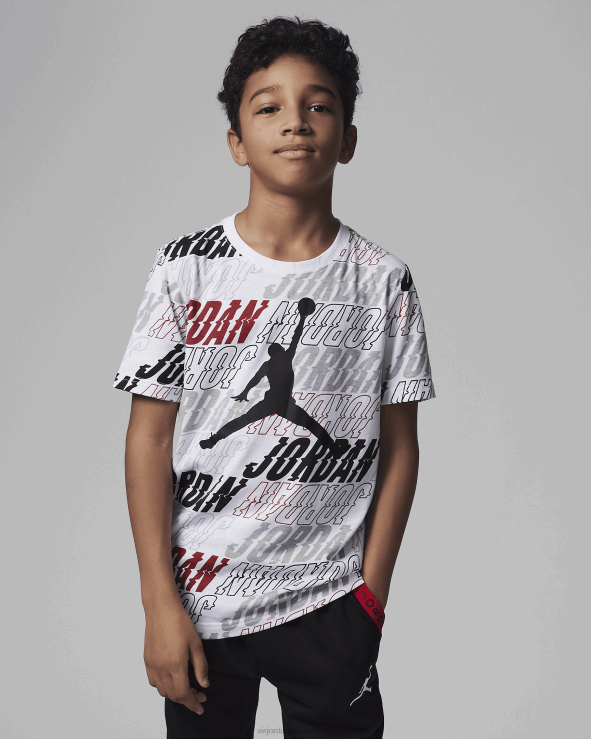 White V26J41387 Jordan Vibes Printed Tee Kids