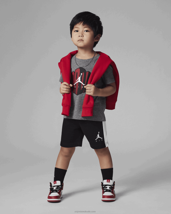 Black V26J4776 Jordan Jumpman Air Block Shorts Set Kids