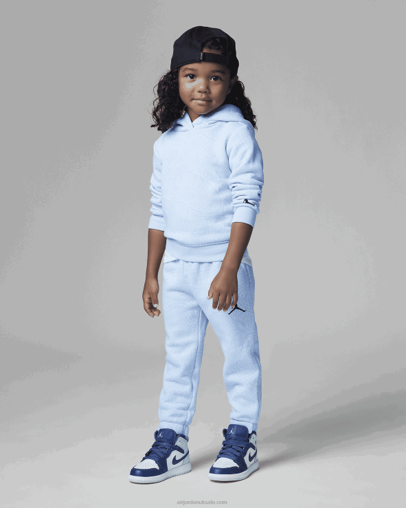 Ice Blue V26J4463 Jordan Flight Printed Pullover Set Kids