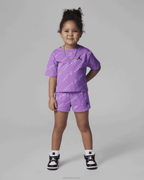 Rush Fuchsia V26J4428 Jordan Essentials Printed Shorts Set Kids