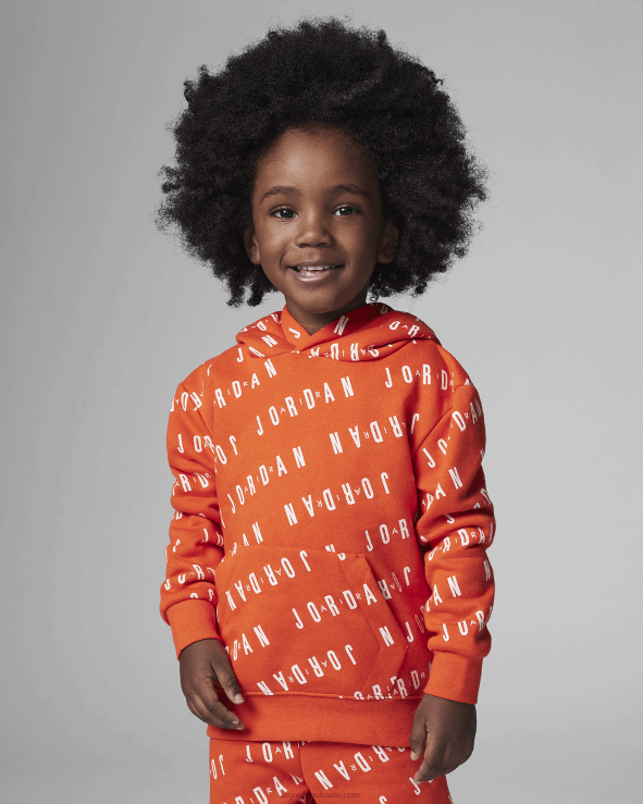 Team Orange V26J41012 Jordan Essentials Printed Pullover Hoodie Kids