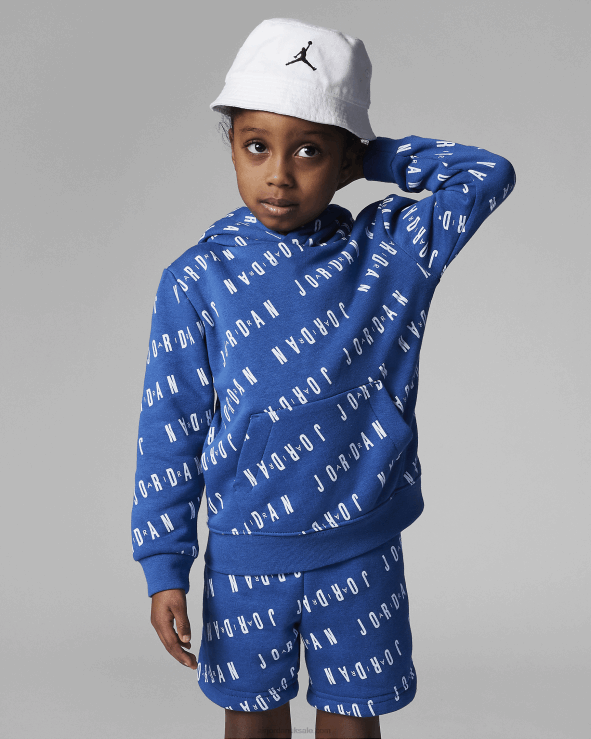 True Blue V26J41014 Jordan Essentials Printed Pullover Hoodie Kids