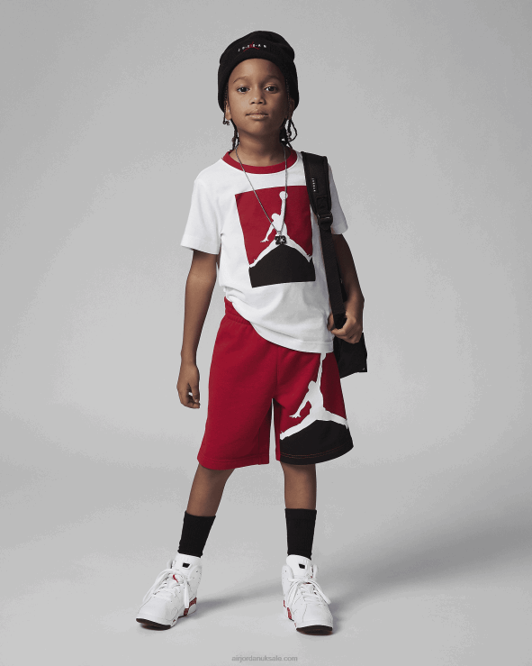 Gym Red V26J4468 Jordan Jumpman French Terry Shorts Set Kids