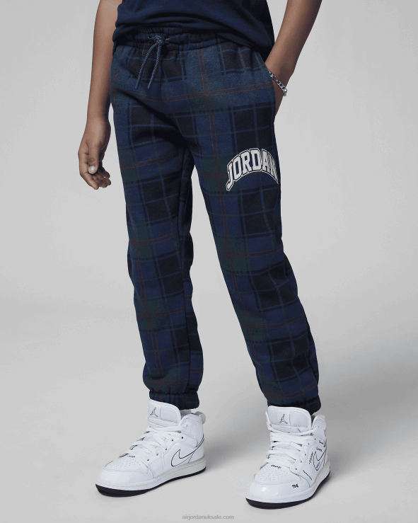 Obsidian V26J4394 Brooklyn Fleece Plaid Pants Kids Air Jordan