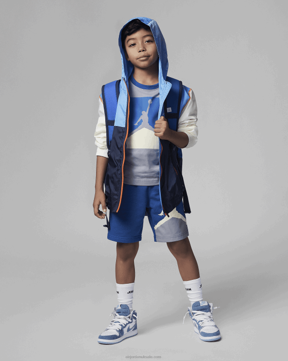 True Blue V26J4469 Jordan Jumpman French Terry Shorts Set Kids