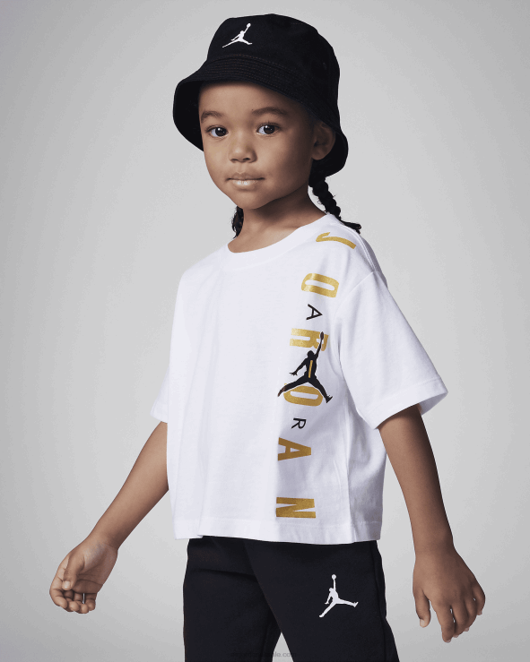 White V26J4900 Jordan 'Time To Shine' Tee Kids