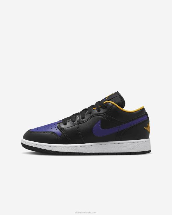 Black/Taxi/Dark Concord V26J4744 Air Jordan 1 Low Kids