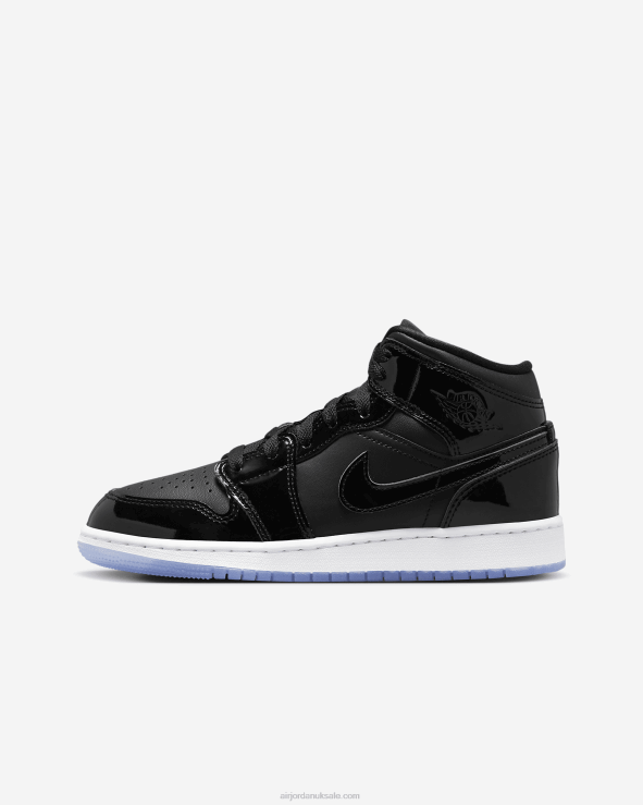 Black/White/Dark Concord V26J4183 Air Jordan 1 Mid Se Kids