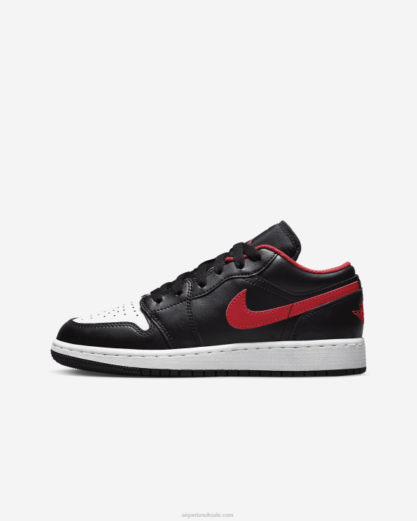 Black/White/Fire Red V26J4746 Air Jordan 1 Low Kids