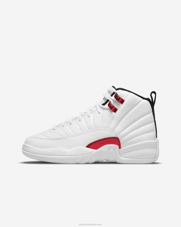 White/University Red/Black V26J41737 Air Jordan 12 Retro Kids