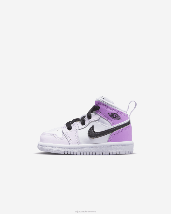 Barely Grape/White/Rush Fuchsia/Black V26J41135 Jordan 1 Mid Kids