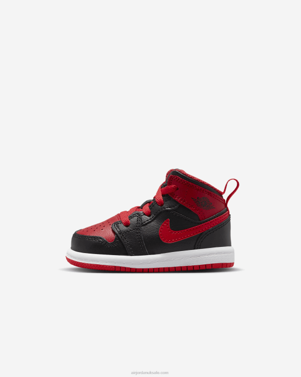 Black/White/Fire Red V26J41139 Jordan 1 Mid Kids