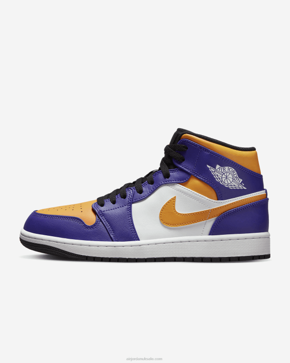 Dark Concord/White/Black/Taxi V26J45 Air Jordan 1 Mid Men