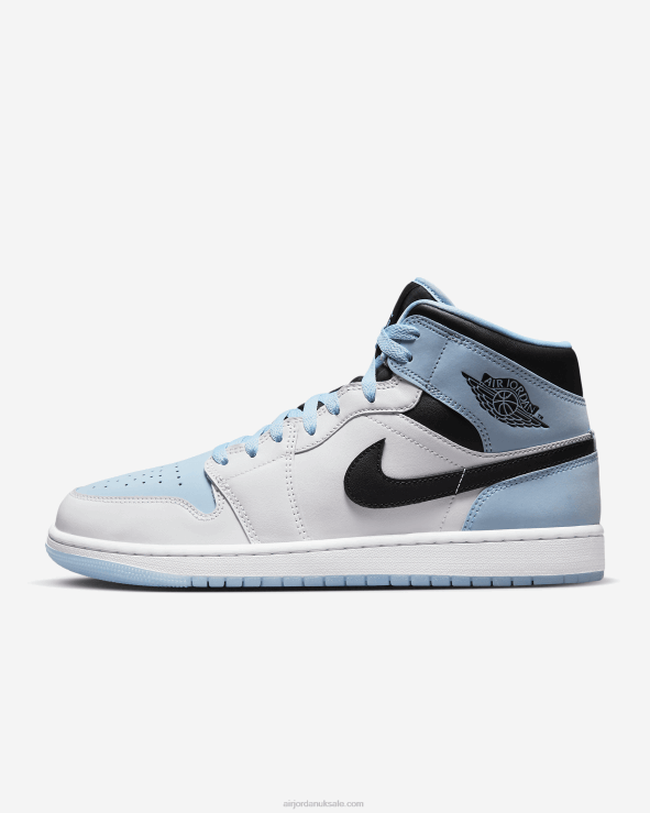 White/Black/Ice Blue V26J4186 Air Jordan 1 Mid Se Men