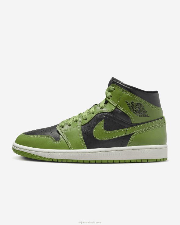 Black/Sail/Altitude Green V26J4140 Air Jordan 1 Mid Women